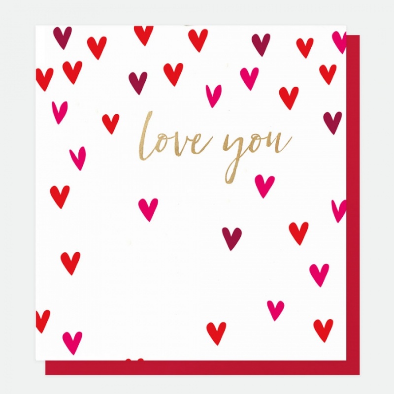 Love You Hearts Card By Caroline Gardner